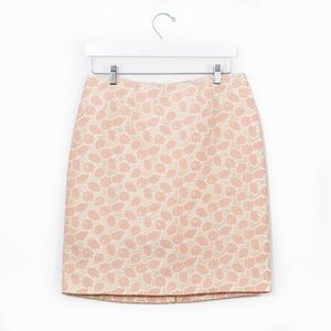 Merona Floral Metallic Pencil Skirt Pink Gold 6
